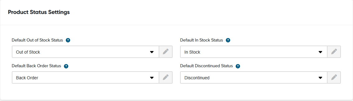 Inventory status settings