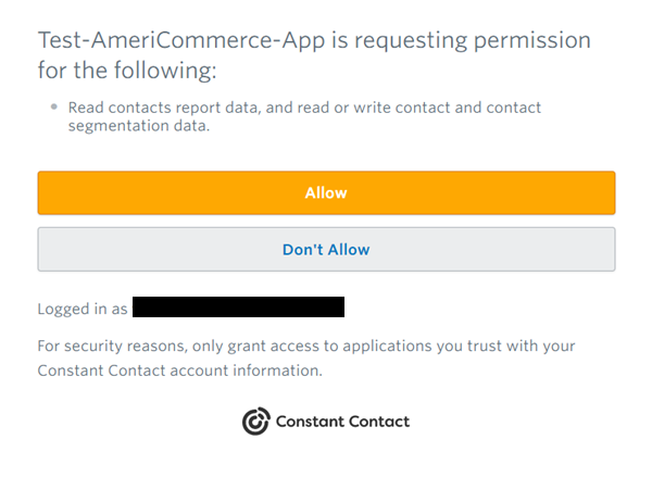 Constant Contact Authorization