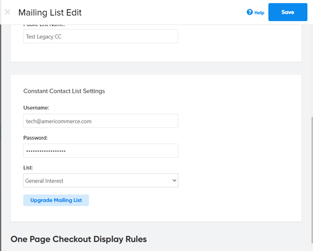 Upgrade Constant Contact Mailing List