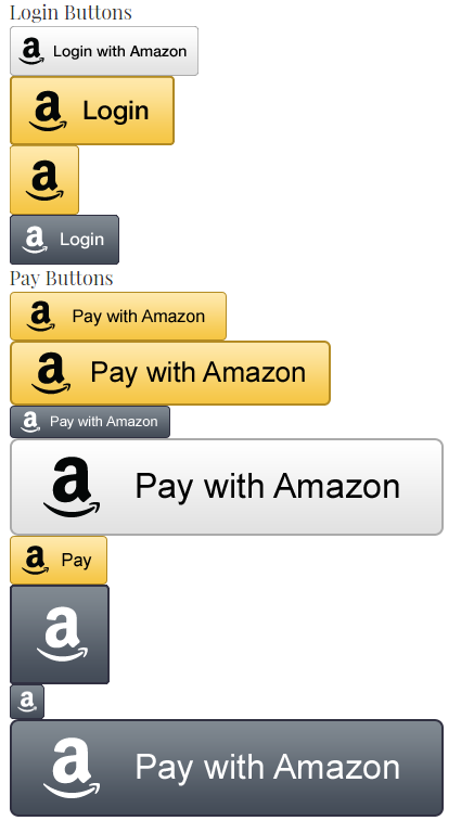 Amazon Payment/Login buttons